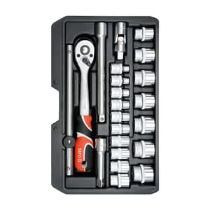 Yato 22 Pcs 3/8 Inch Sq. Drive Socket Set, YT-38561