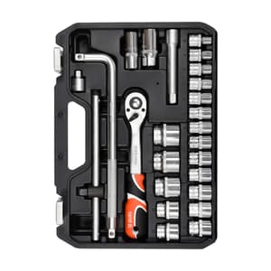 Yato 25 Pcs 1/2 Inch Sq. Drive Socket Set, YT-38741