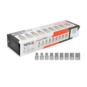 Yato 9 Pcs 1/2 Inch Sq. Drive Torx Socket Set, YT-0521