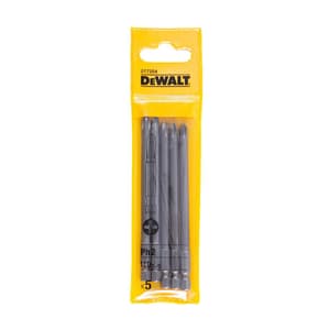 Dewalt PZ2 x 110 mm Length Pozidriv Torsion Screwdriver Bits (Pack of 5 Pcs), DT7203-QZ