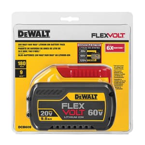 Dewalt 18V/54V / 9.0 Ah Li-ion Battery Pack (FLEXVOLT), DCB609-B1