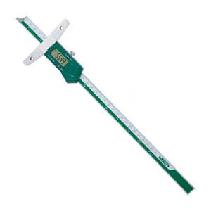 Insize 300 mm / 12 inch Digital Depth Gauge with Mounting Holes for Extension Base, 1147-300