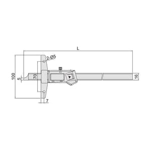 Insize 300 mm / 12 inch Digital Depth Gauge with Mounting Holes for Extension Base, 1147-300