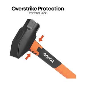 Groz 1800 Gms Blacksmith / Cross Pein Hammers Fiberglass Handle, BHFG/4/14
