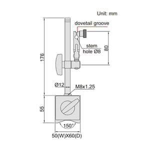 Insize 80 Kgf Dial Test Indicator Magnetic Stand, 6221-80