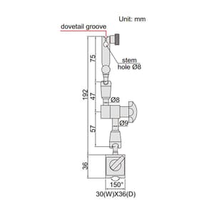 Insize 40 Kgf Dial Test Indicator Mini Magnetic Stand, 6224-40