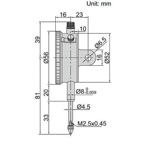 Insize 0 - 25 mm Dial Indicator (Long Stroke Basic Type), 2302-25