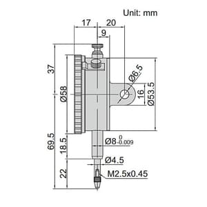 Insize 0 - 10 mm Dial Indicator (Basic Type), 2301-10