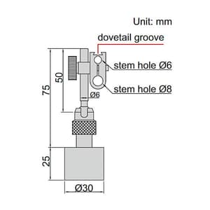 Insize 10 Kgf Mini Magnetic Stand, 6211-10