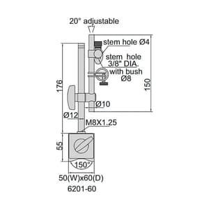 Insize 60 Kgf Magnetic Stand, 6201-60