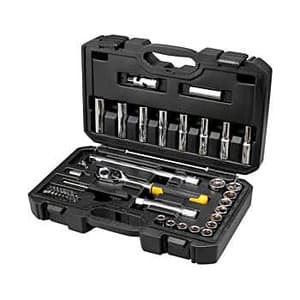 Stanley 53 Pcs 1/2 inch Sq. Drive Pear Head Ratchet Set (Metric), STMT45506