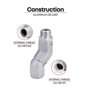 Groz 1 inch NPT Dual Plane Fuel Nozzle Swivel, SWV/2P/0-1/N