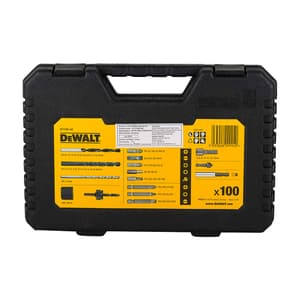 Dewalt 100 Pcs Drill Machine Bit Set with Metal,Wood and Masonary Drill Machine Bits,Magnetic Bit Holder & Screwdriving Bits, DT71563