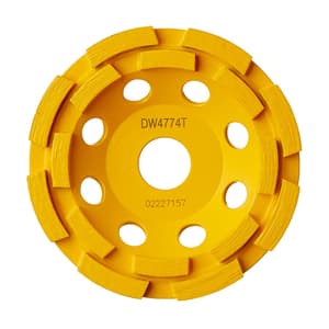 Dewalt 4-1/2 inch / 115 mm Double Row Diamond Cup Grinding Wheel For Angle Grinders, DW4774T-AE
