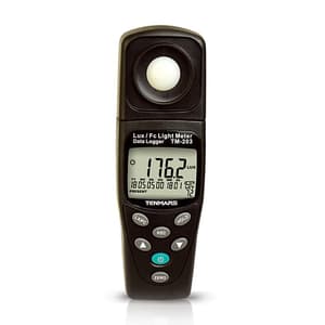 Tenmars 20 to 200000 Lux Data Logging Light Meter, TM-203
