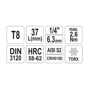 Yato T70 mm, 1/2 Square Drive Torx Bit Sockets, YT-04319