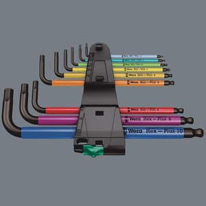 Wera 950 / 9 Pcs Hex-Plus Multicolour 1 SB L-key Set Metric BlackLaser, 05073593001
