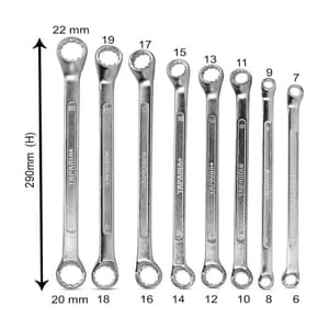 Taparia 8 Pcs, Shallow Offset Ring End Spanners Set, 1808