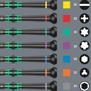 Wera 25 Pcs Kraftform Micro Big Pack 1 Screwdriver Set For Electronic Applications, 05134000001
