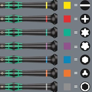 Wera 2035 / 6 Pcs A Screwdriver Set & Rack For Electronic Applications, 05118150001