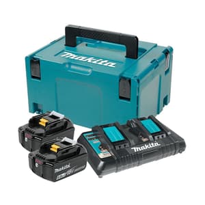 Makita MKP3PG182 Power Source Kit With 2x 6.0 AH Batteries & 1x Charger & 1x Makpac Case, 191K39-1
