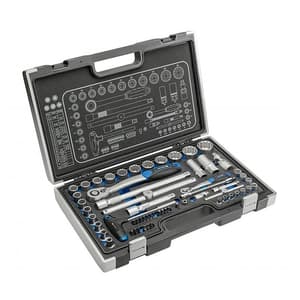 Hogert 60 Pcs 1/4 & 1/2 Inch Sq. Drive Socket Set, HT1R470