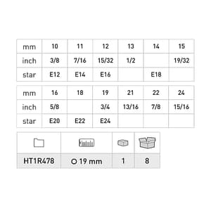 Hogert 18 Pcs 1/4 & 3/8 Inch Sq. Drive Socket Set, HT1R478