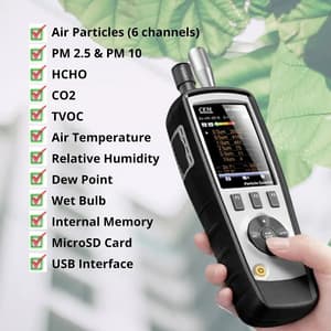 CEM 6-In-1 Air Particle Counter With Multi Gas Analyser, DT-9883M