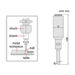 Insize 32 mm Shank Dia. Large Electronic Edge Finder With Beeper, 6572-2