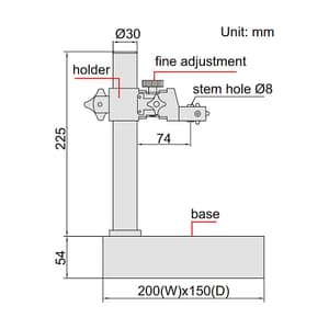 Insize 150 mm Granite Dial Indicator Stand, 6866-150