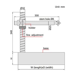 Insize 250 mm Granite Dial Indicator Stand (Flatness 2.8µm), 6867-250