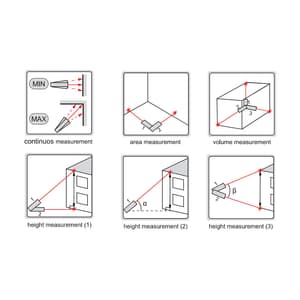 Insize 0.2 ~ 120m Bluetooth Laser Distance Meter, 9564-D60