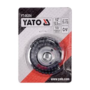 Yato 75 - 170 mm Oil Filter Wrench With Thin Double Chain (1/2 Inch Sq. Drive), YT-08254