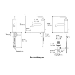 Kohler Purist Single Control Basin / Lavatory Faucet With Drain In Polished Chrome Finish, K-14402IN-4A-CP