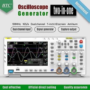 HTC 100 MHz / 1GS/s Dual Channel Digital Oscilloscope & Function Generator, DSO-10100S