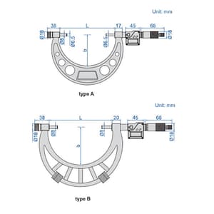 Insize 0 - 150 mm / 0-6" Digital Outside Micrometer With Interchangeable Anvils, 3506-150A