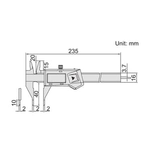 Insize 150 mm / 6 inch Non-Waterproof Digital Small Point Caliper, 1169-150