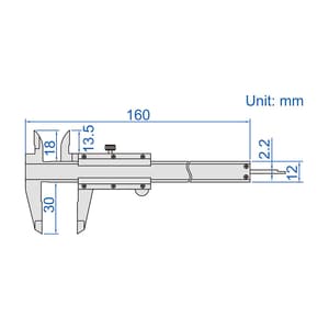 Insize 100 mm / 4 inch Mini Vernier Caliper, 1201-1003