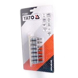 Yato 7 Pcs 1/4 Inch Sq. Drive Torx Socket Bit Set, YT-0461