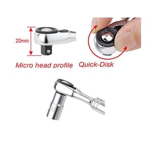 Toptul 1/4 Inch Sq. Drive Mini Reversible Ratchet Handle With Quick Release, CHDU0801