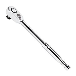 Toptul 1/2 Inch Sq. Drive Compact Head Reversible Ratchet Handle with Quick Release, CHAU1625