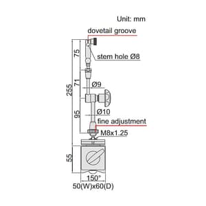 Insize 80 kgf Magnetic Stand with Two Fine Adjustments, 6272-80