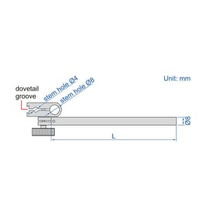 Insize 115 mm Length Dial Test Indicator Holder,6293-2