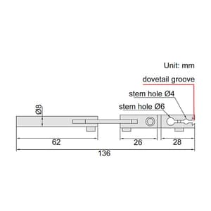 Insize 136 mm Length Dial Test Indicator Holder, 6296-1