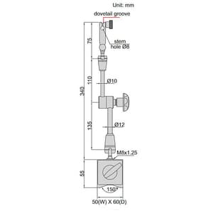 Insize 80 Kgf Universal Magnetic Stand, 6210-80