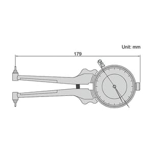 Insize 55 - 153 mm Internal Dial Caliper Gages with Interchangeable Points, 2223-153