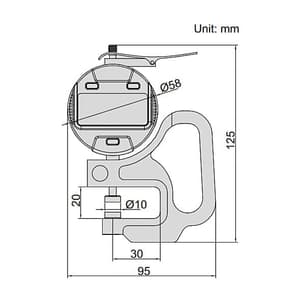 Insize 0 - 10 mm / 0 - 0.4 inch Digital Thickness Gauge, 2871-101
