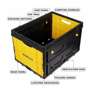 Stanley 25kg Load Capacity Folding Utility Basket (OPAQUE), SXWT-FB533-SP