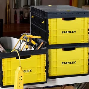 Stanley 25kg Load Capacity Folding Utility Basket with Lid, SXWT-FB533L-SP