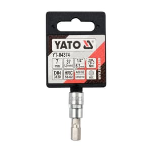 Yato 7 mm, 1/4 Inch Sq. Drive Hex Bit Sockets, YT-04374